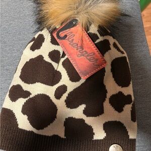 Wrangler Animal Print Kids Hat with Pom-Pom